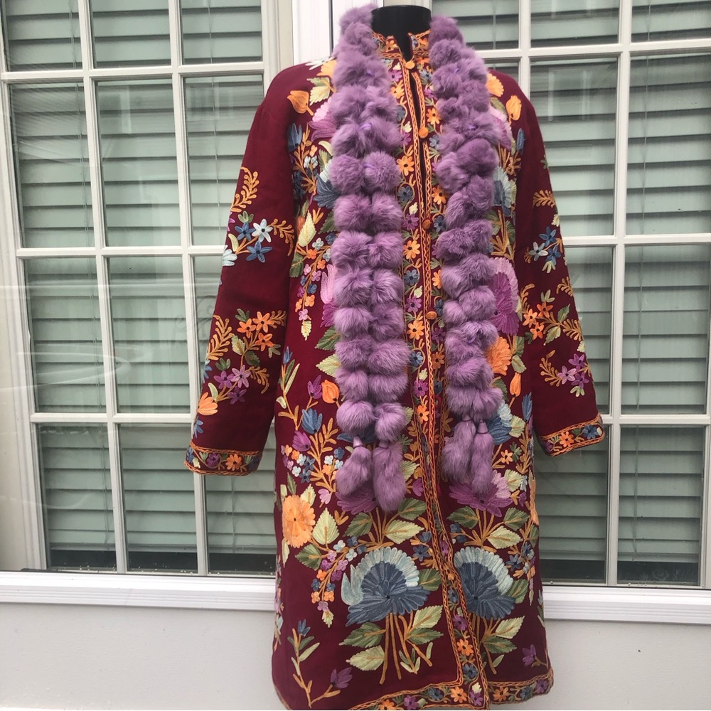 Fully embroidered Wool Coat
